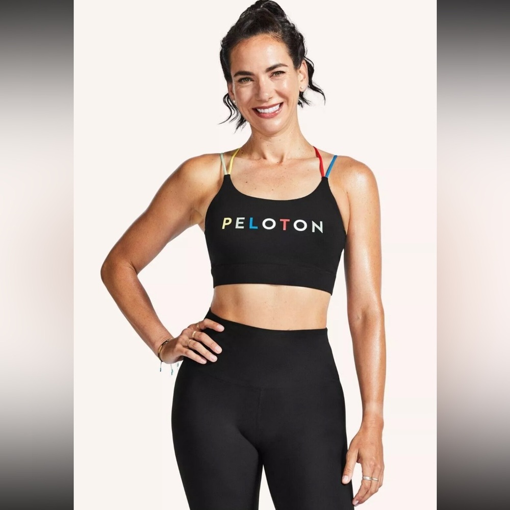 Peloton united speed up bra size medium black and multi